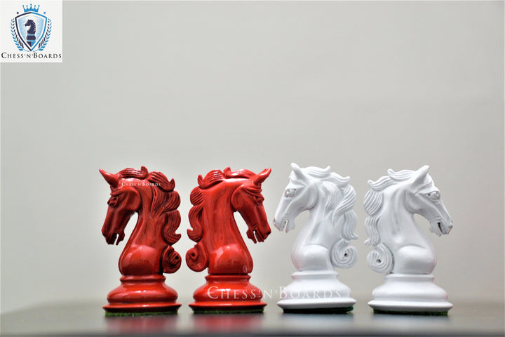 Painted Columbian 4.5 King /The Shera Series Chess Pieces - Chess'n'Boards