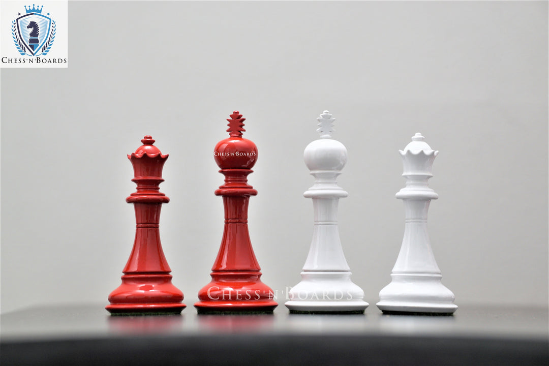 Painted Columbian 4.5 King /The Shera Series Chess Pieces - Chess'n'Boards