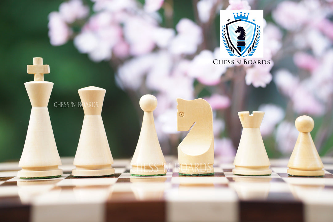 Reproduced 4 Inchh King Russian Poni Style Chess set/ Minimalist Style Chess Pieces - Chess'n'Boards