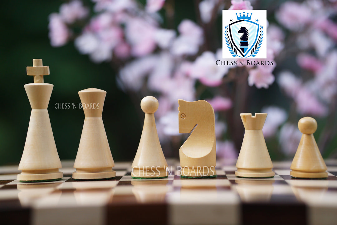 Reproduced 4 Inchh King Russian Poni Style Chess set/ Minimalist Style Chess Pieces - Chess'n'Boards