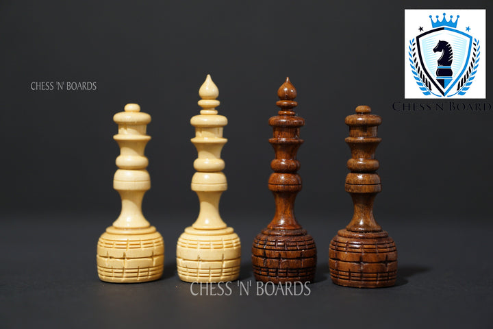 Professional Rose Wood Chess Set with 32 International Royal Carving Chess Pieces 16" x 16" Inches Best - Chess'n'Boards