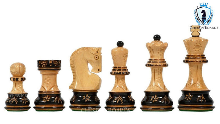 Burnt Russian Zagreb Tournament Chess Pieces - Chess'n'Boards