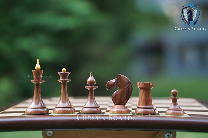 The 1950s Soviet (Russian) Latvian Reproduced Double Weighted Chess Pieces - Chess'n'Boards