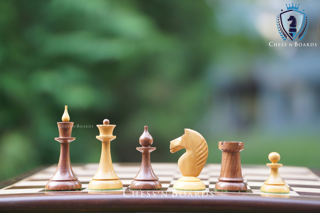 The 1950s Soviet (Russian) Latvian Reproduced Double Weighted Chess Pieces - Chess'n'Boards