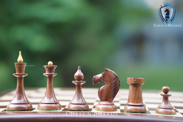 The 1950s Soviet (Russian) Latvian Reproduced Double Weighted Chess Pieces - Chess'n'Boards