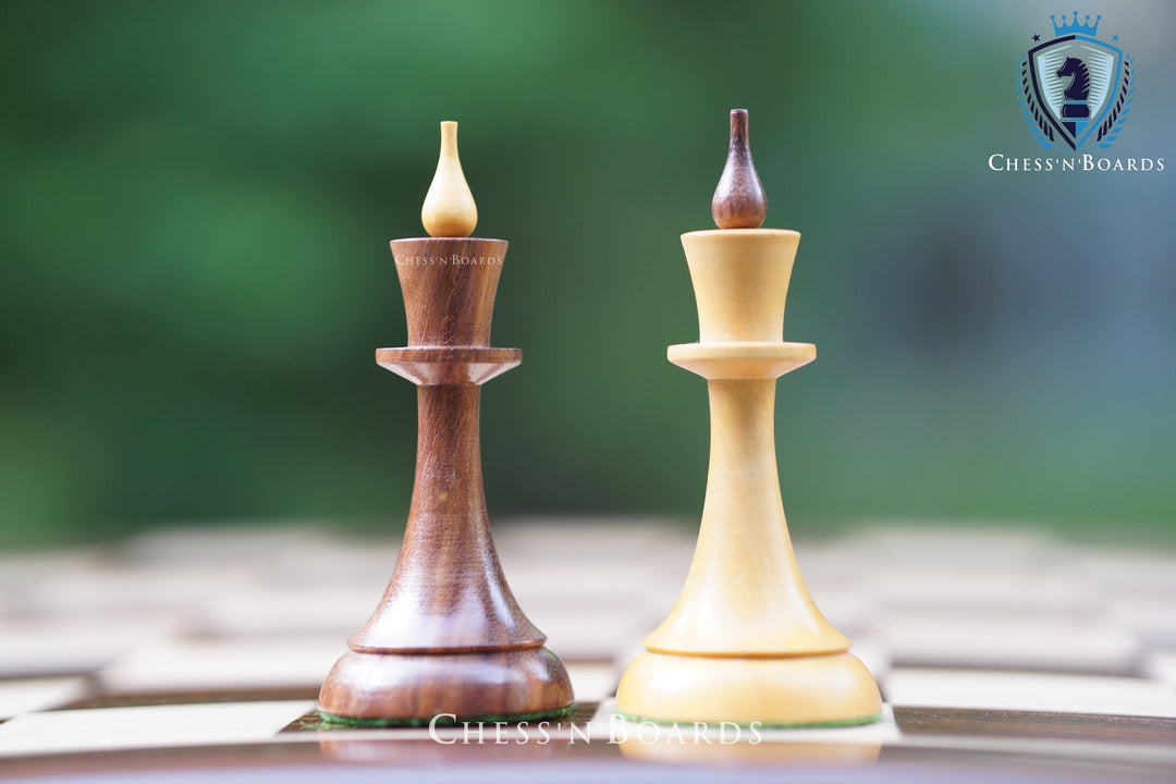 The 1950s Soviet (Russian) Latvian Reproduced Double Weighted Chess Pieces - Chess'n'Boards