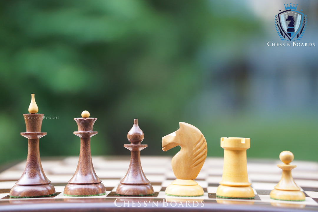 The 1950s Soviet (Russian) Latvian Reproduced Double Weighted Chess Pieces - Chess'n'Boards