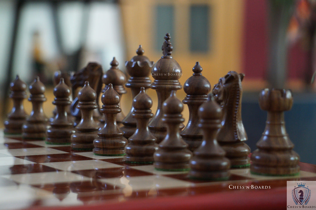 Hand Carved Taj Series Weighted Rosewood Chess Pieces with 2 Extra Queens - Chess'n'Boards