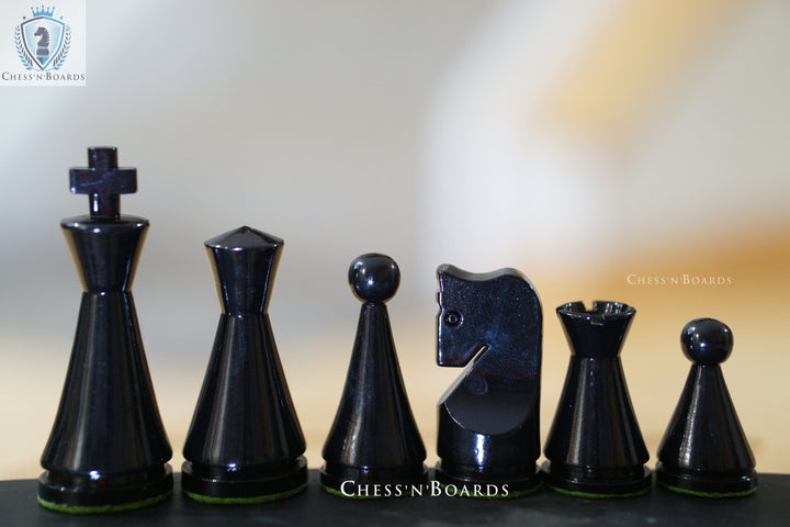 Painted Russian Poni Style Chess Pieces King 4" - Chess'n'Boards