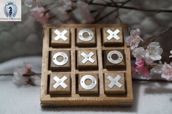 Tic Tak Toe Board Game 4.5 x 4.5" | Table Top Noughts and Crosses - Chess'n'Boards