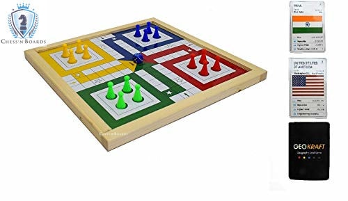 Wooden 2 in 1 Ludo Game /Snakes & Ladder Game - Chess'n'Boards