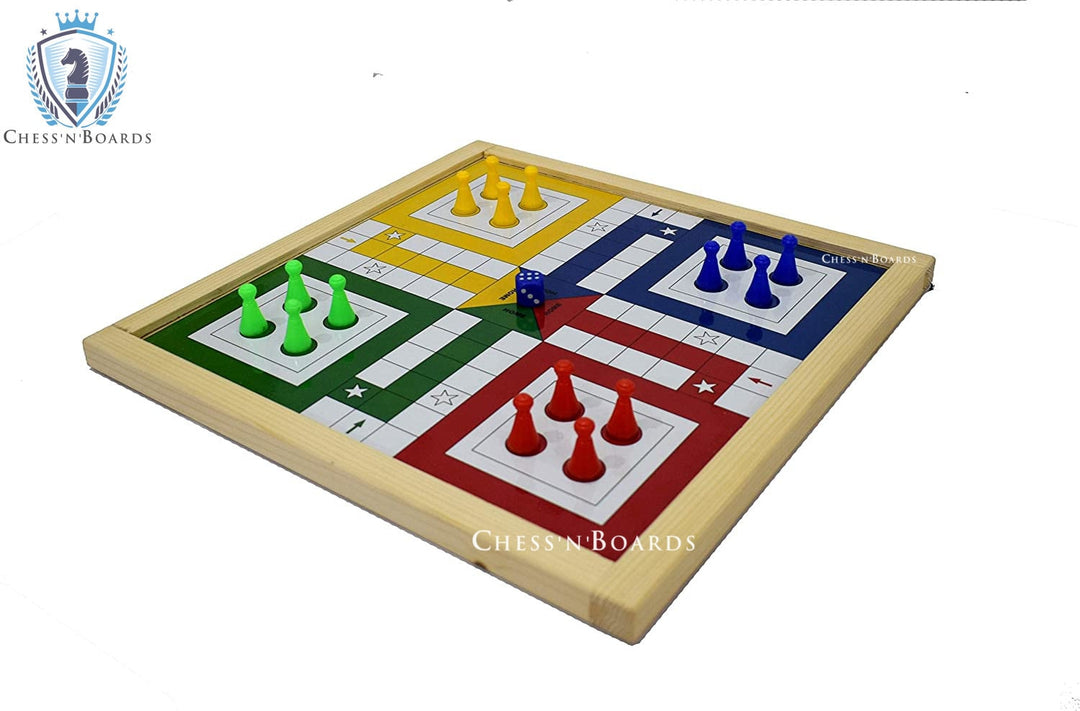 Wooden 2 in 1 Ludo Game /Snakes & Ladder Game - Chess'n'Boards