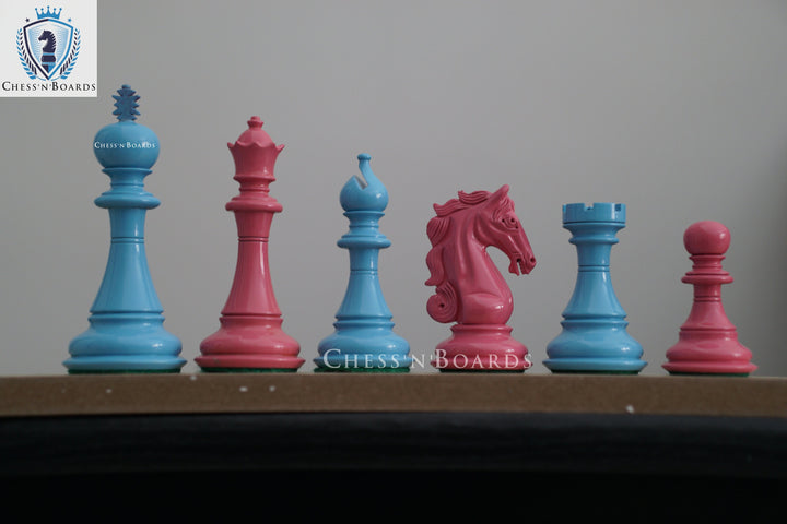 Painted Columbian 4.5 King Shera Series Luxury Chess Pieces - Chess'n'Boards