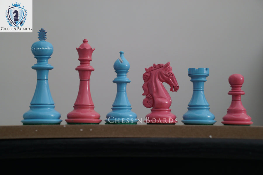 Painted Columbian 4.5 King Shera Series Luxury Chess Pieces - Chess'n'Boards