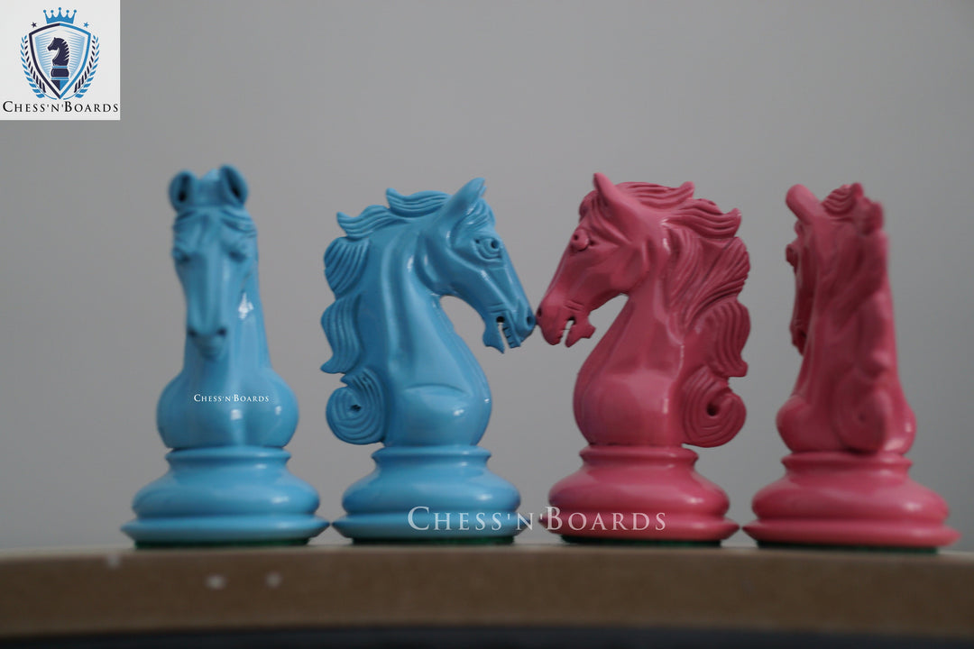 Painted Columbian 4.5 King Shera Series Luxury Chess Pieces - Chess'n'Boards