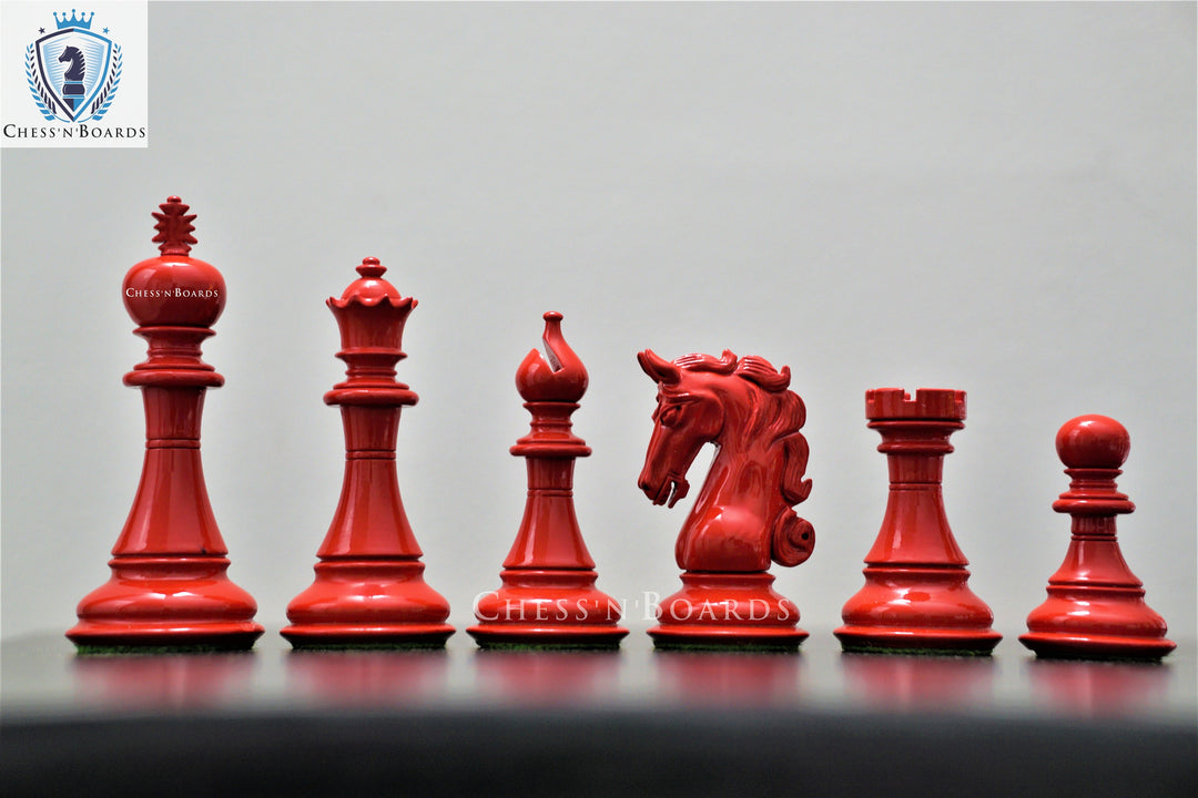 Painted Columbian 4.5 King /The Shera Series Chess Pieces - Chess'n'Boards