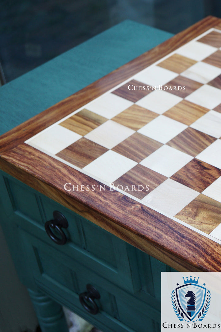 Square Shaped Classic Tournament Chess Board Golden Rosewood - Chess'n'Boards