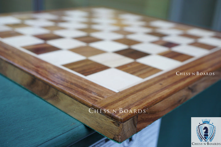 Square Shaped Classic Tournament Chess Board Golden Rosewood - Chess'n'Boards