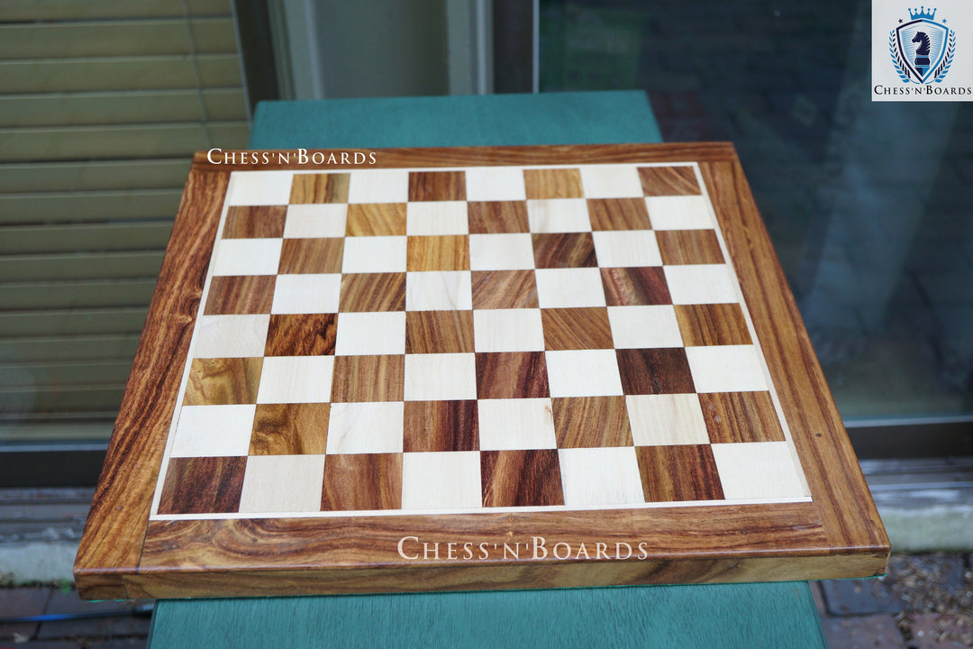 Square Shaped Classic Tournament Chess Board Golden Rosewood - Chess'n'Boards