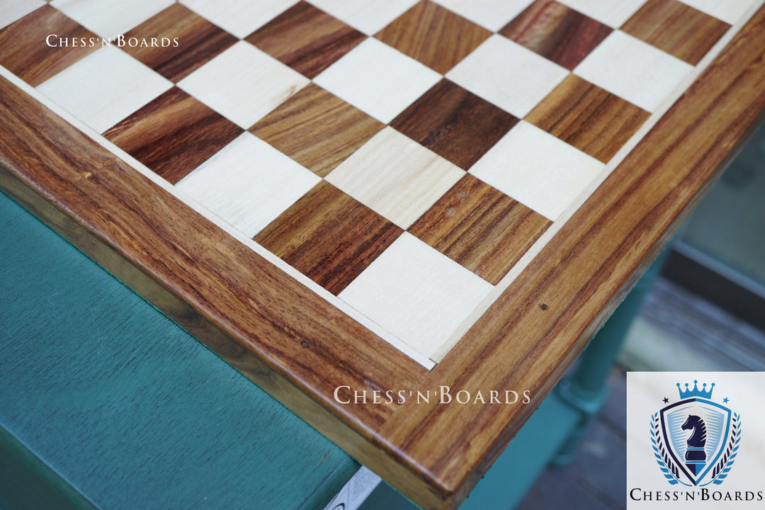 Square Shaped Classic Tournament Chess Board Golden Rosewood - Chess'n'Boards