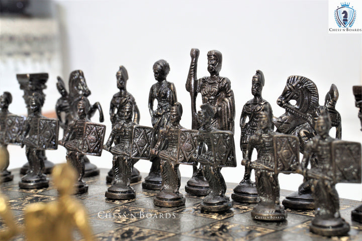 Collectible Premium Brass Chess Pieces, Antique Showpiece - Chess'n'Boards