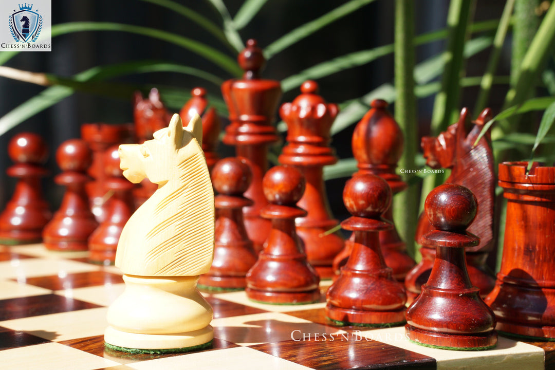 Combo Chess Set | Double-sided Modern Walnut Board with 1920 German Collector's Chess Pieces - Chess'n'Boards