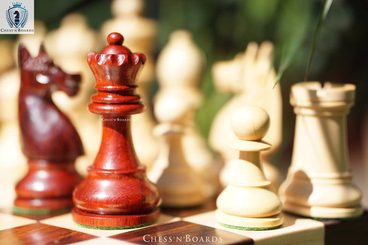 Combo Chess Set | Double-sided Modern Walnut Board with 1920 German Collector's Chess Pieces - Chess'n'Boards