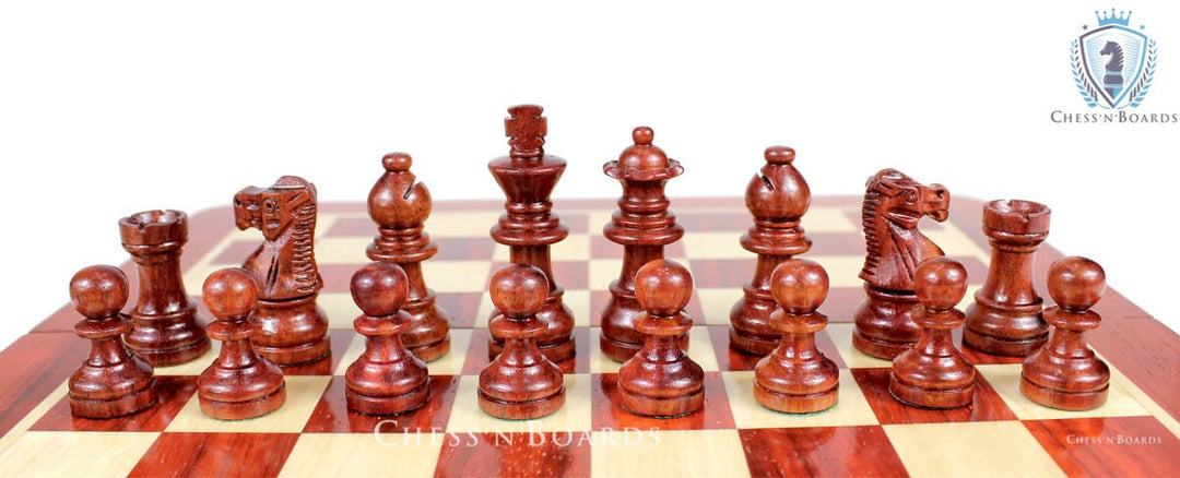 12" Wooden Chess Set Travel Magnetic Folding Board made of Bud Rosewood - Chess'n'Boards