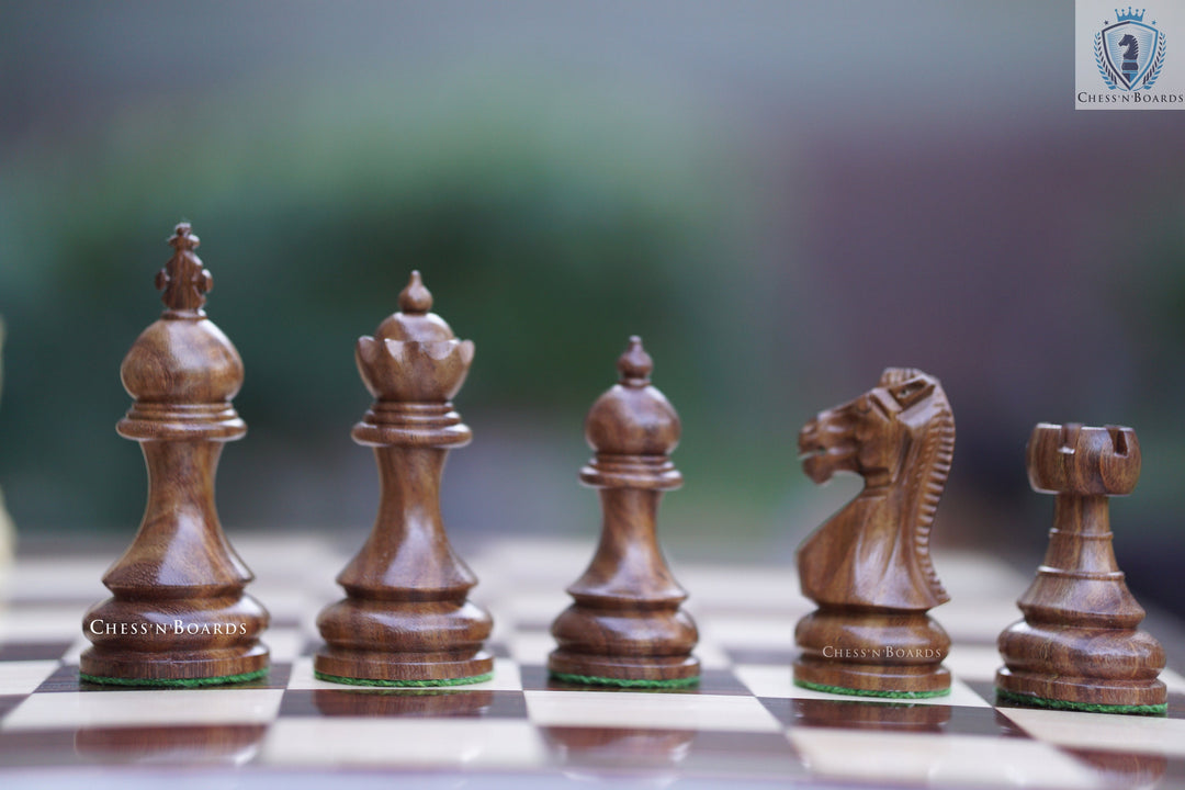 Hand Carved Taj Series Weighted Rosewood Chess Pieces with 2 Extra Queens - Chess'n'Boards