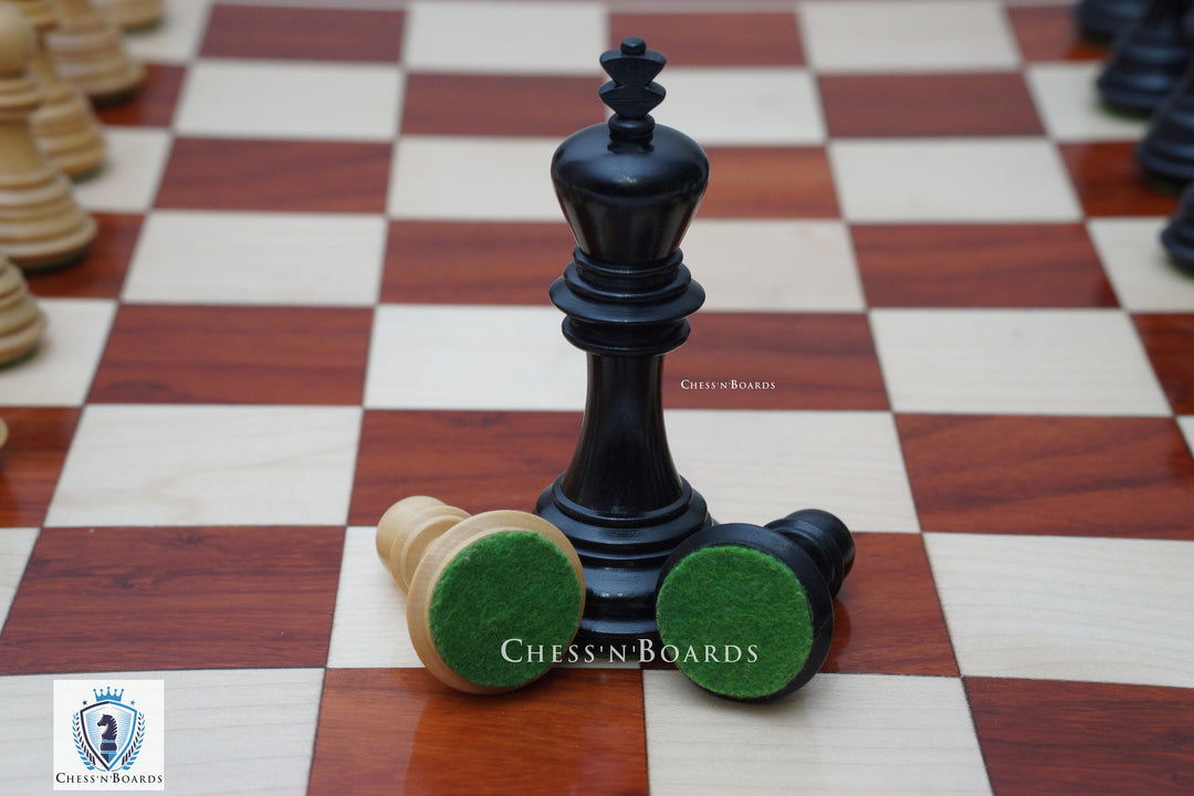 Combo Chess Set | Imperial Staunton Series Chess Set, Triple Weighted, King 3.8" with 19" Padauk Chess Board - Chess'n'Boards