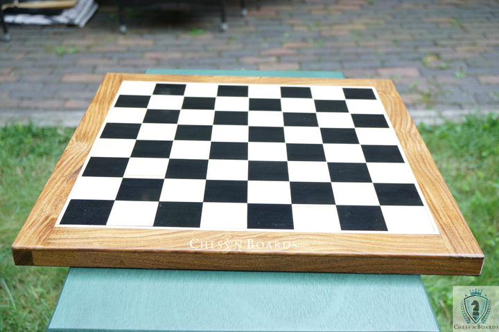 End Grain Finish, 16 Inch Ebony Chess Board | Flat Felted Chess Board - Chess'n'Boards