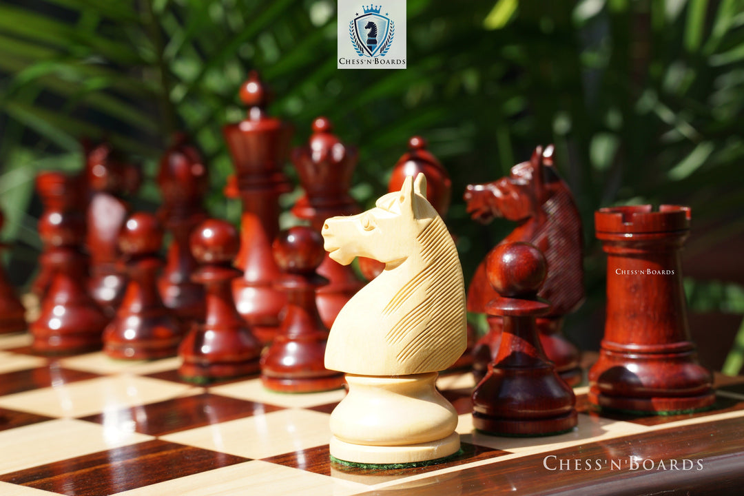 Combo Chess Set | 1920 German Collector's Chess Pieces with Anjan Wood Chess Board 19" - Chess'n'Boards