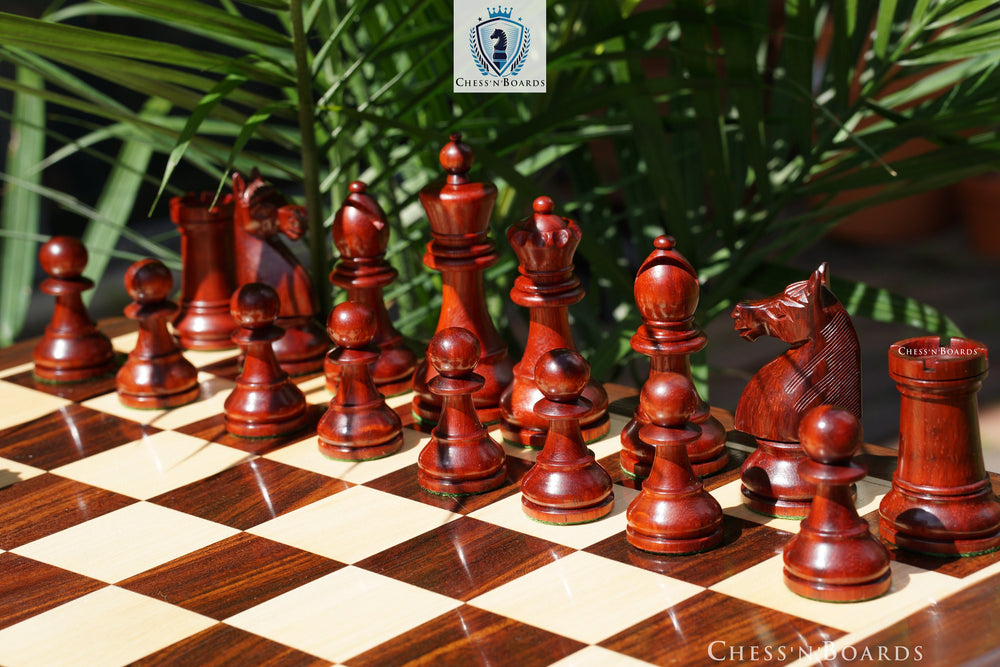 Combo Chess Set | 1920 German Collector's Chess Pieces with Anjan Wood Chess Board 19" - Chess'n'Boards
