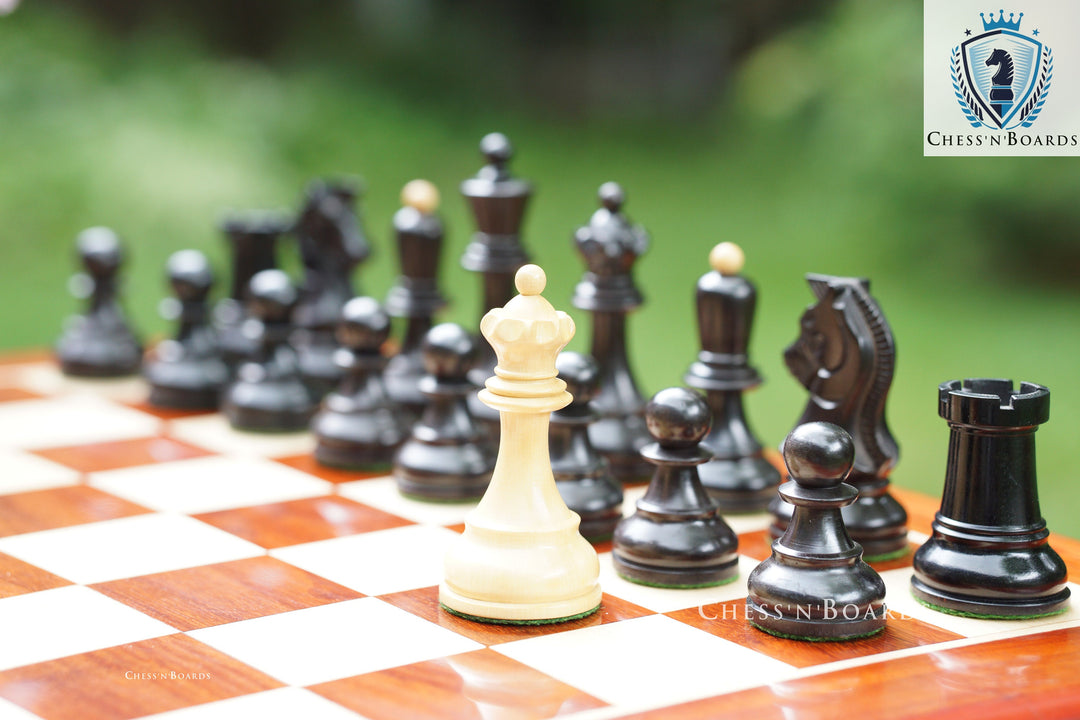 Combo Chess Set | Padauk Chess Board with New 1950 Dubrovnik Bobby Fischer Reproduced Chess Pieces - Chess'n'Boards