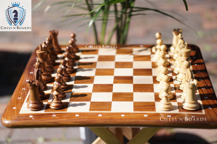 Combo Chess Set | 1950 Reproduced Russian Zagreb Chess Pieces in Rosewood with Rosewood Board - Chess'n'Boards