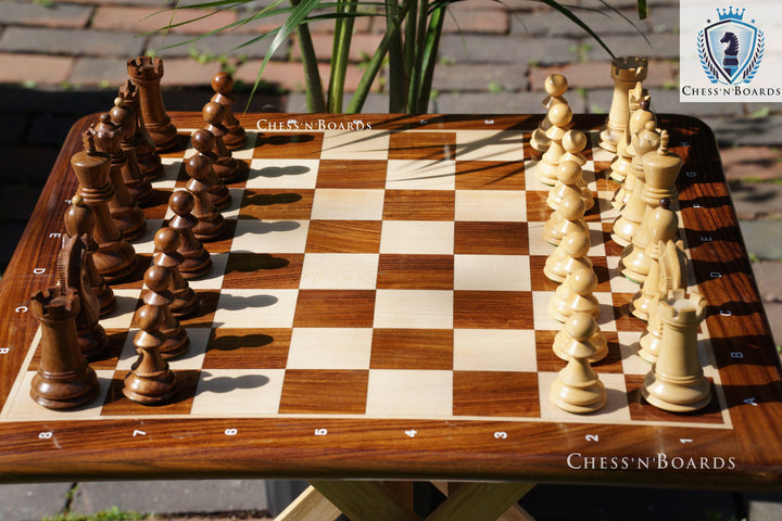 Combo Chess Set | 1950 Reproduced Russian Zagreb Chess Pieces in Rosewood with Rosewood Board - Chess'n'Boards