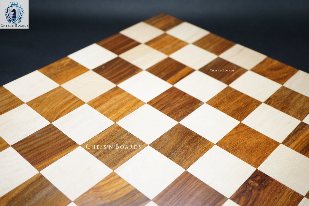 Tournament Size 25" Sheesham and Maple Chess Board with Molded Edge - Chess'n'Boards