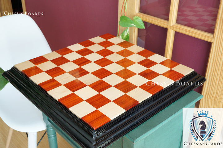 Tournament Style Premium Quality 25" Padauk and Maple Chess Board - Chess'n'Boards