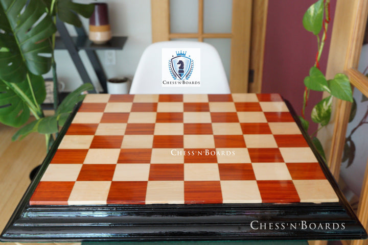 Tournament Style Premium Quality 25" Padauk and Maple Chess Board - Chess'n'Boards