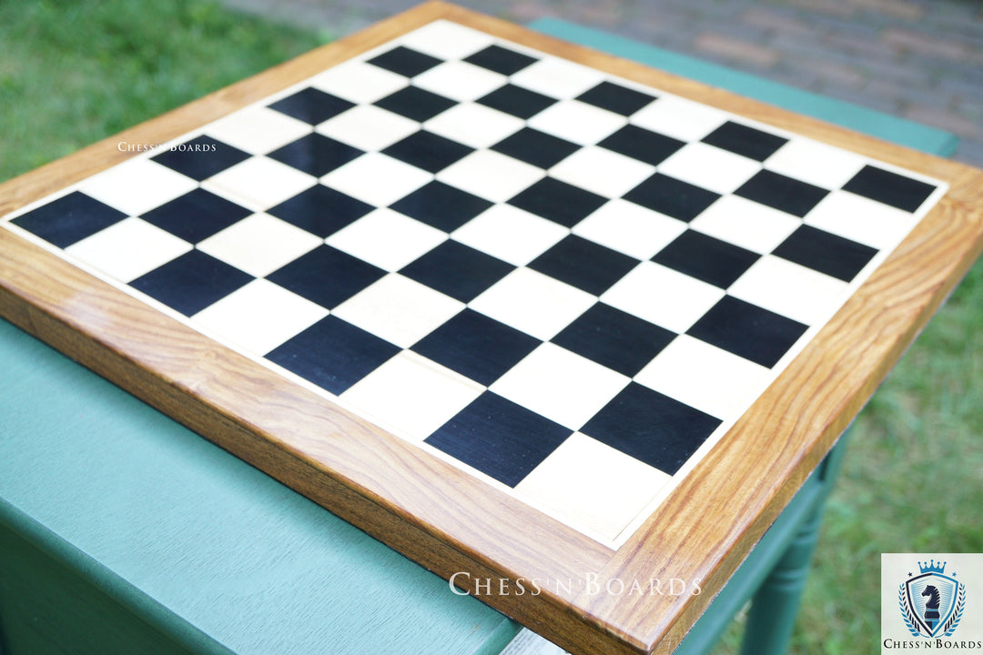 Ebony Chess Board with Rosewood Border - 2in Squares