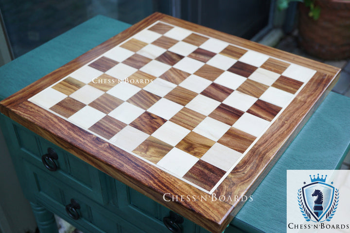 Square Shaped Classic Tournament Chess Board Golden Rosewood - Chess'n'Boards