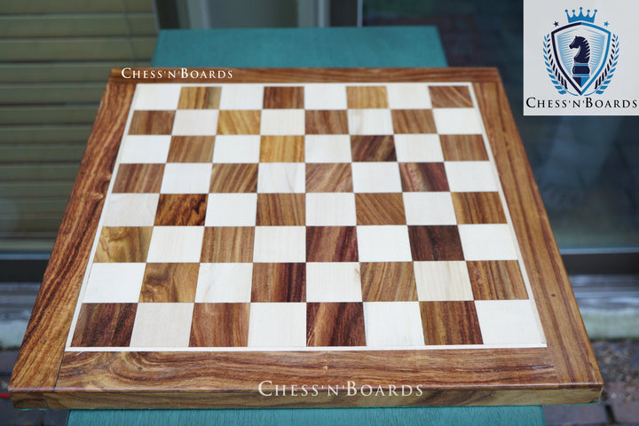 Square Shaped Classic Tournament Chess Board Golden Rosewood - Chess'n'Boards