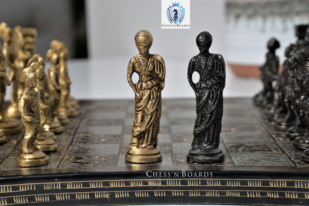 Collectible Premium Brass Chess Pieces, Antique Showpiece - Chess'n'Boards