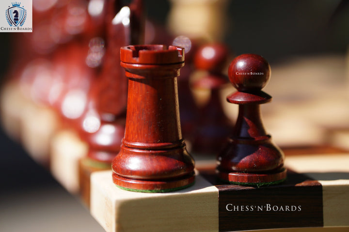 Combo Chess Set | Double-sided Modern Walnut Board with 1920 German Collector's Chess Pieces - Chess'n'Boards