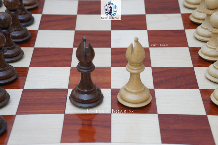 Combo Chess Set | Rio Staunton Series, Biggy Knight Sheesham Chess Set with Padauk Chess Board - Chess'n'Boards