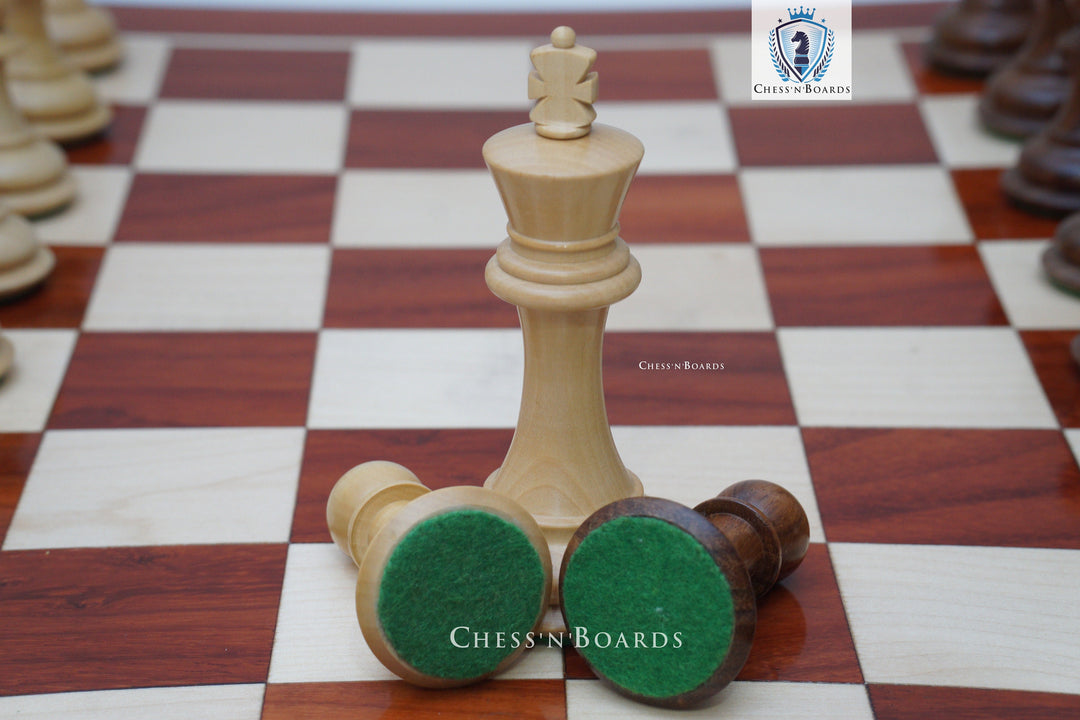 Combo Chess Set | Rio Staunton Series, Biggy Knight Sheesham Chess Set with Padauk Chess Board - Chess'n'Boards