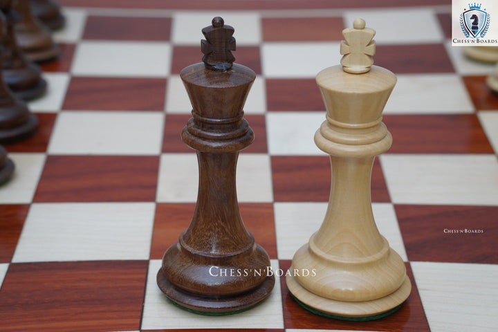 Combo Chess Set | Rio Staunton Series, Biggy Knight Sheesham Chess Set with Padauk Chess Board - Chess'n'Boards