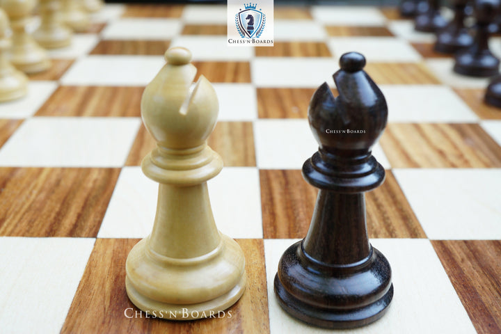 Combo Chess Set | Laughing Knight Staunton Series Leatherette Felted Rosewood Tournament Chessmen with Endgrain Board - Chess'n'Boards