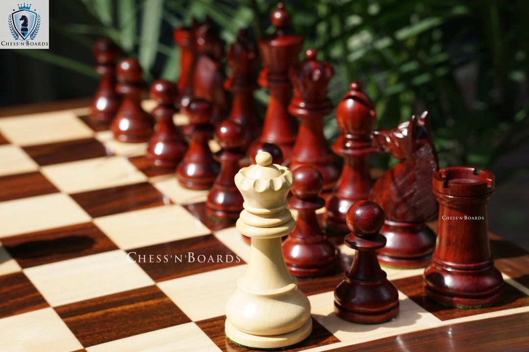 Combo Chess Set | 1920 German Collector's Chess Pieces with Anjan Wood Chess Board 19" - Chess'n'Boards