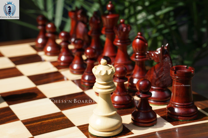 Combo Chess Set | 1920 German Collector's Chess Pieces with Anjan Wood Chess Board 19" - Chess'n'Boards